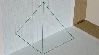 3Dトリックアートの描き方(2）四角錐  How to draw 3D trick art (2) pyramid