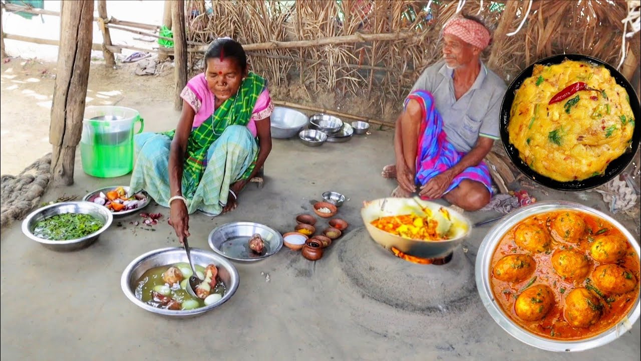 Egg Masala Curry and Aloo Vorta: A Culinary Experience with an Elderly Santali Couple