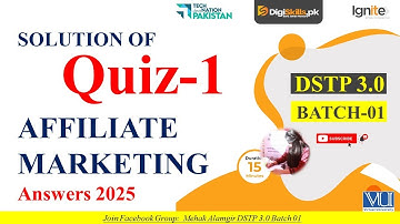 Digiskills Affiliate Marketing Quiz 01 Solution | DSTP 3.0 Batch 01