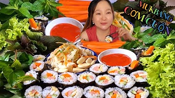 MUKBANG MÂM CƠM CUỘN QUÁ ĐÃ . EM XIN MỜI CẢ NHÀ CÙNG THƯỞNG THỨC#mukbang#amthuc#buacơm 