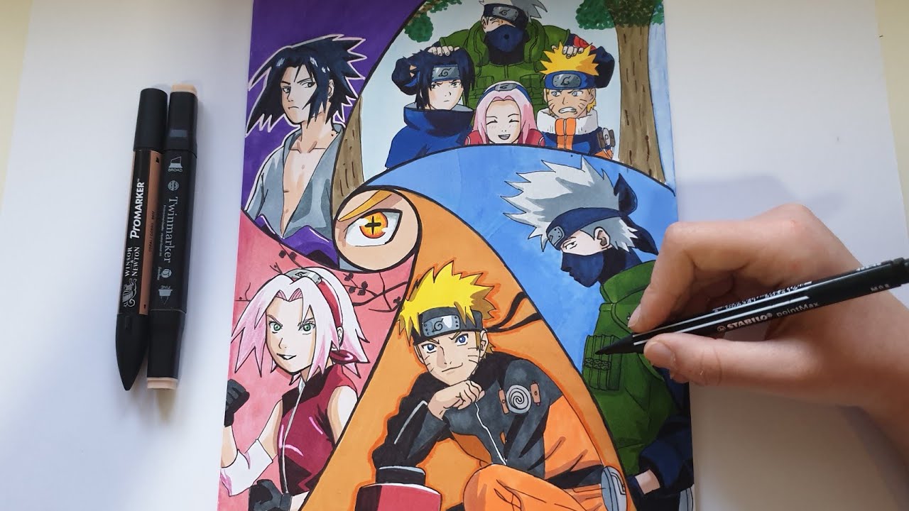 DRAWING, NARUTO, SASUKE, SAKURA