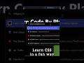 Learn #CSS in a fun way by playing games #csscoding #coding