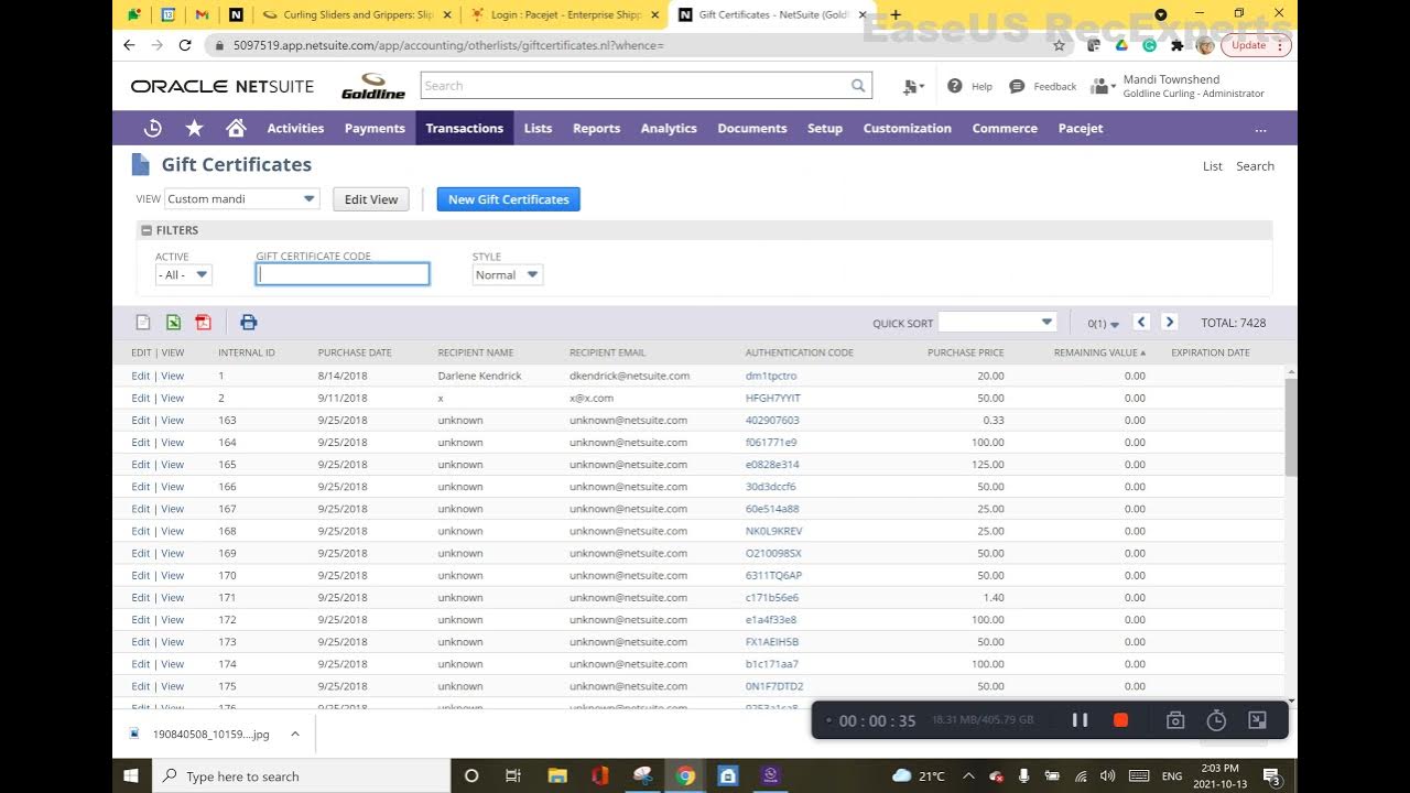 Netsuite Gift Card Look Up YouTube
