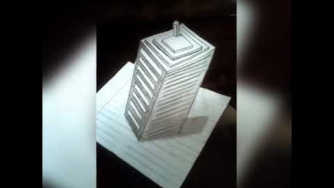 How to draw a 3D Skyscraper on Paper/ Trick art/ Optical illusion building