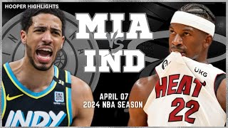 Miami Heat vs Indiana Pacers Full Game Highlights | Apr 7 | 2024 NBA Season