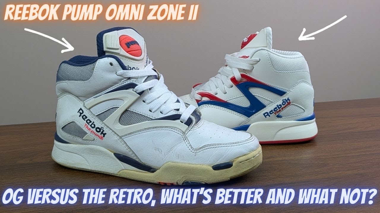 Reebok Pump Omni Zone ll - OG VS Retro - Every Detail! - YouTube