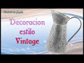 Jarra de metal decorada con decoupage estilo vintage ⭐ Diy manualidades⭐