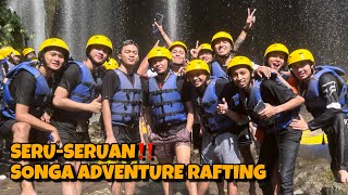 KESERUAN TEAM MAMA LELA MAIN RAFTING DI SONGA ADVENTURE PROBOLINGGO