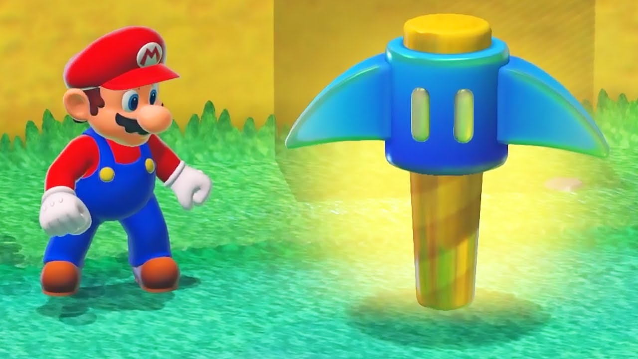 What happens when Mario collects the Super Pickaxe in Super Mario 3D