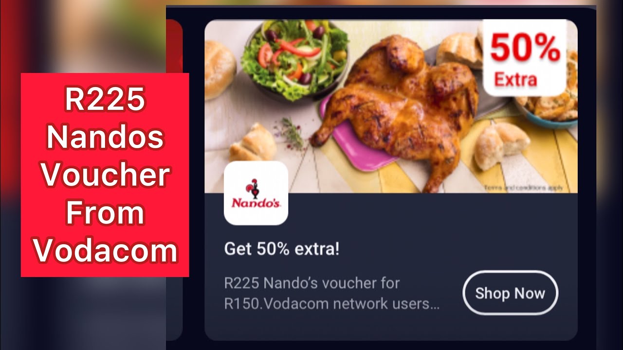 How to get free R225 nandos voucher from Vodacom vodapay app - YouTube