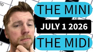 Compliments to the chef and the puzzle setter! - NYT Mini and Midi Crosswords - July 1 2026