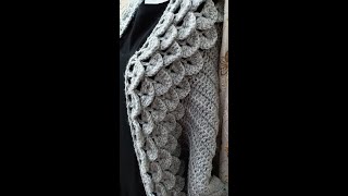 كارديجان قشور السمك  #shorts #handmade #crochet #cardigan