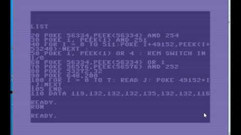 commodore 64 user defined characters
