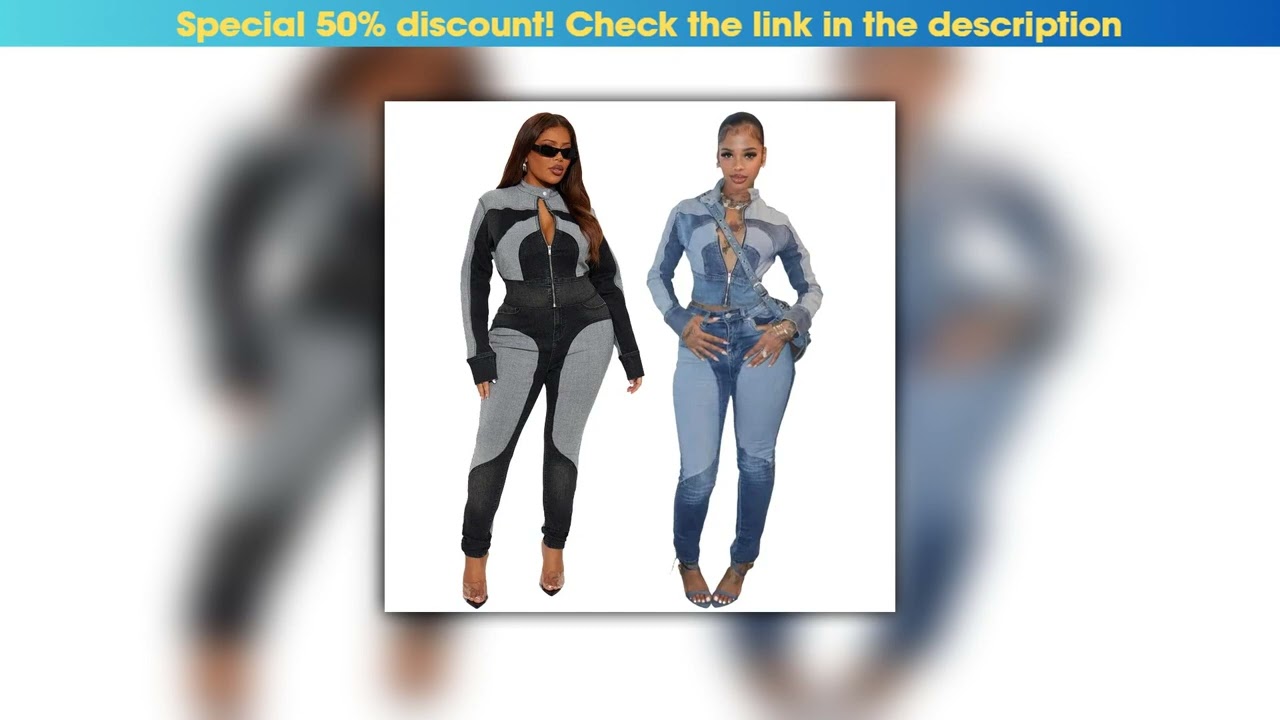 First Look Fashion Two Tone Washed Denim Moto Jacket and Pants 2 Pieces Set for 2025 Fall Woman Cas