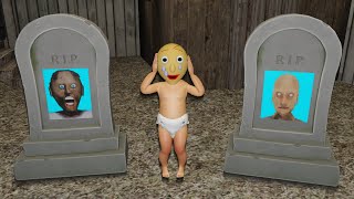 Granny vs Grandpa vs R.I.P. vs Baby Baldi funny real life animation