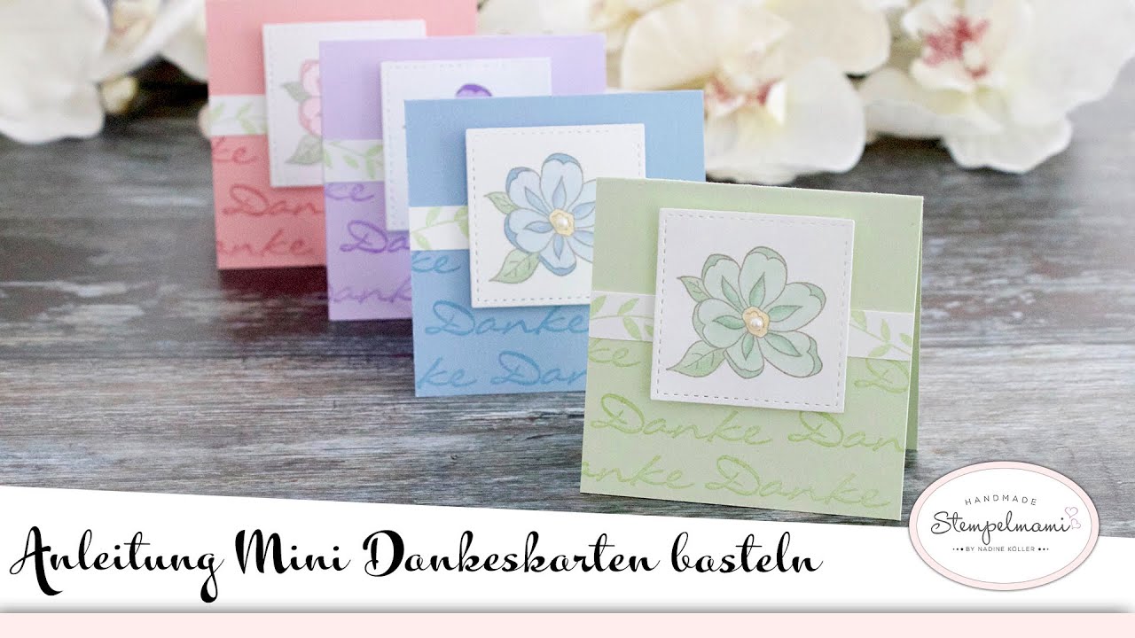 Mini Dankeskarten basteln | Papierreste Verwertung | Colorieren mit Stampin Blends | Stampin' Up!