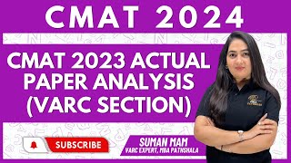 CMAT 2024 | VARC | CMAT 2023 Actual Paper Analysis | Previous Year Questions | Suman Ma'am #cmat2024