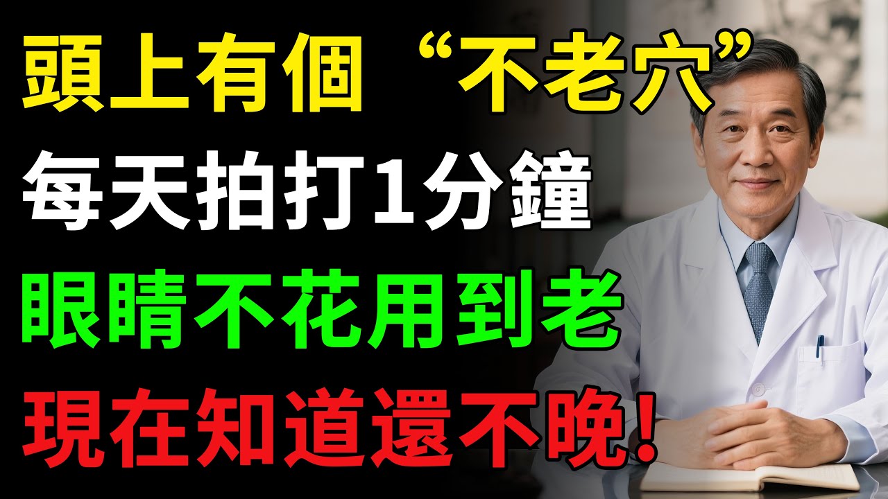 頭上有個“不老穴”，每天拍打1分鐘，眼睛不花用到老現在知道還不晚！揭秘養生真相健康知識老年健康#健康知识 #健康飲食 #養老生活 #老年健康 #樂齡健康