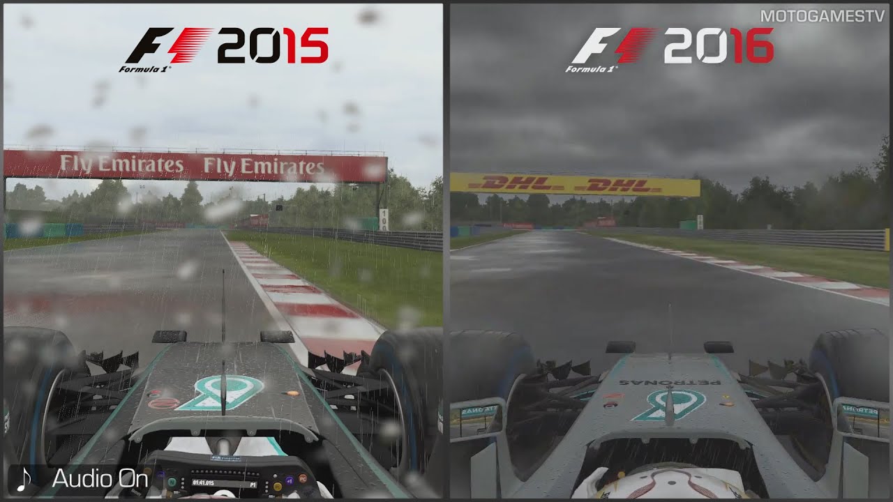 F1 2015 vs F1 2016 - Hungaroring Early Comparison (Wet)