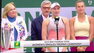 Sabalenka sticks her tongue out at Rybakina! Indian wells 2023 final