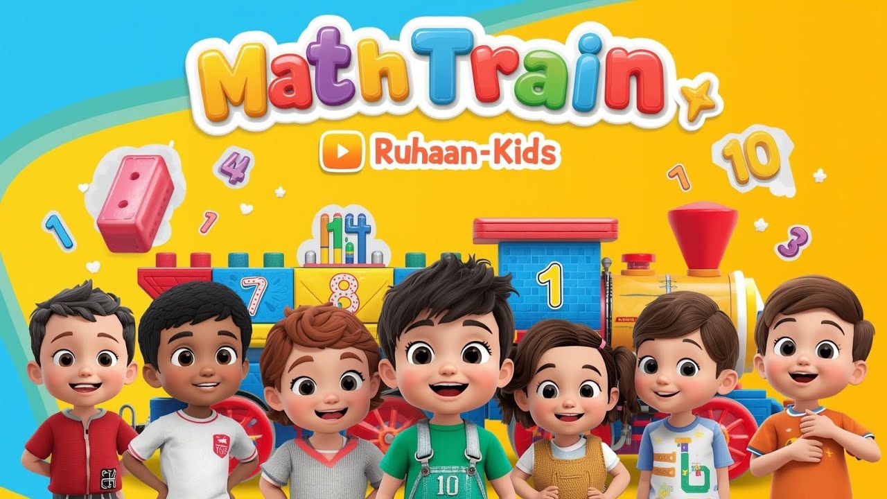 Ganith Express 🚂 | Learn Numbers, Addition & Shapes | Hindi Kids Nursery Rhyme