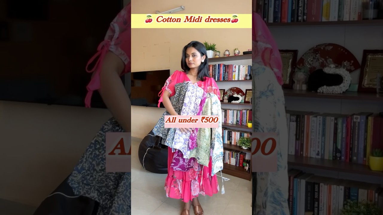 Cotton midi dress under ₹500 || meesho summer Dress haul 