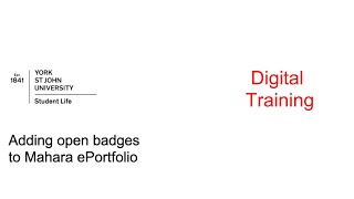 Adding open badges to Mahara ePortfolio