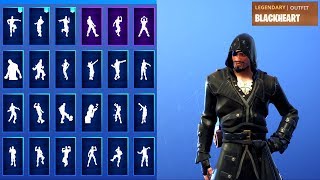 *NEW* Season 8 SKIN Blackheart WITH ALL FORTNITE DANCES & NEW EMOTES! (Fortnite Season 8 Skin)