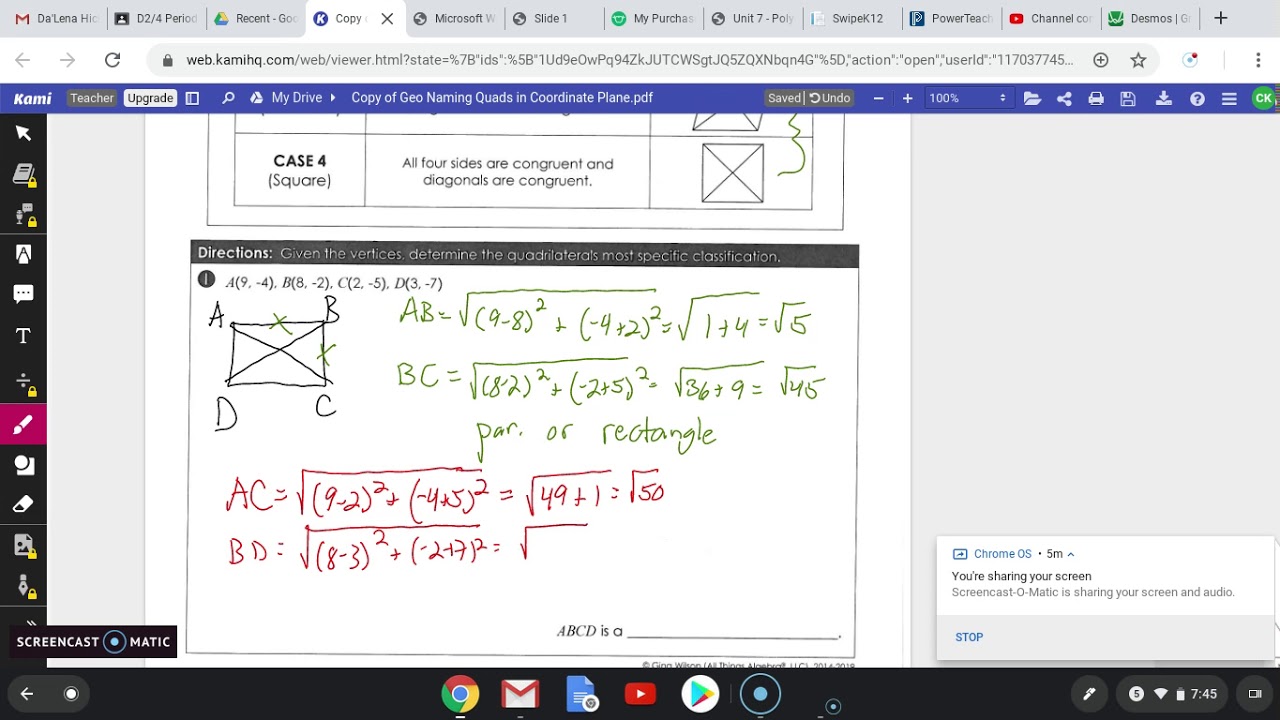 Coordinate Geometry Name that Quadrilateral - YouTube Coordinate Geometry Name that Quadrilateral - YouTube