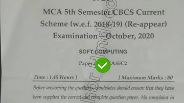 2020 Mdu MCA 5th Sem Reappear Soft Computing Question paper