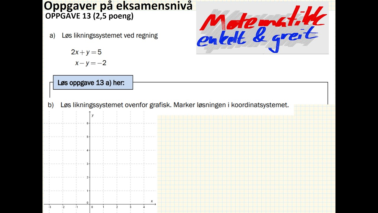 Tre Lineære Likninger Med Tre Ukjente