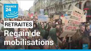 Retraites : regain de mobilisation et de tensions, nouvelle journée d'actions mardi • FRANCE 24