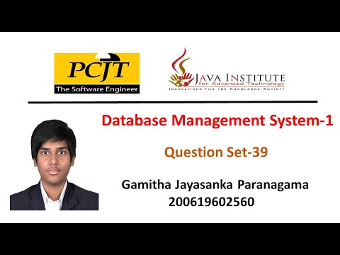 Data Base Task 39 | Create a Relational Algebra Query | 1st Year | Java Institute | Gamitha