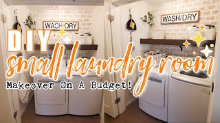 DIY SMALL LAUNDRY ROOM MAKEOVER ON A BUDGET | DECORATING IDEAS FOR SMALL SPACES | MODERN FARMHOUSE