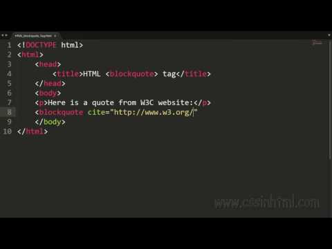 HTML blockquote Tag