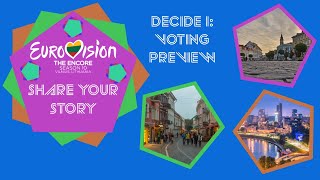 Decide #1(🇧🇪🇫🇷🇮🇱🇵🇱🇷🇸) - Voting Preview | (Vilnius, Lithuania) - Eurovision: The Encore (Season 10)