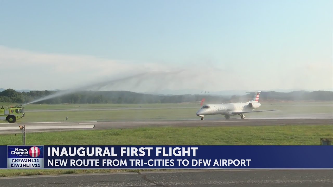 Inaugural flight from Dallas arrives at TriCities Airport Wednesday YouTube
