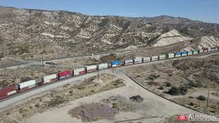 Cajon Pass CA BNSF (4K) Aerial Footage