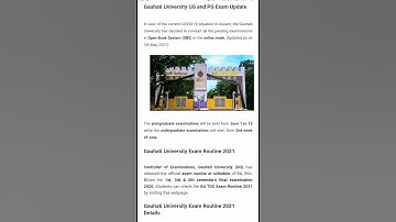 Gauhati University UG and PG Exam Update || Short Notification.