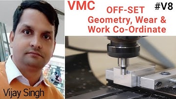 #V8- OFF-SET IN VMC MACHINE (WORK , GEOMETRY & WEAR), OFF-SET & TYPE DEFINITION  WITH PRACTICAL.