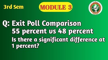 VTU | 3rd Sem | BCS301 | Math | Module 3 | Two Sample Proportion Z Test at 1 Percent | PYQ