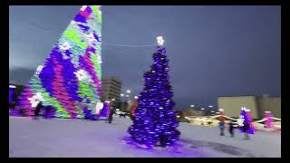 Walk In Orenburg Christmas Market And Lights, Russia
