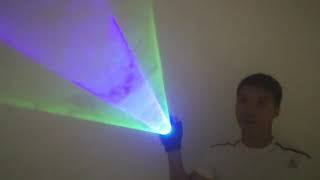 Blue And Green Laser Vortex Gloves