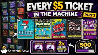 We Tried Every $5 Scratch Ticket in the Machine | Washington Lottery Part 2 #lotterytickets #fyp