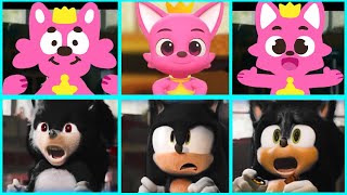 Sonic The Hedgehog Movie - Dark Sonic VS Pinkfong Uh Meow All Designs Compilation 2
