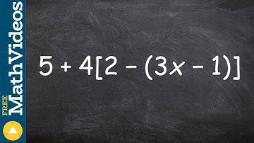 How to simplify an expression when a parenthesis is inside of brackets, 5+4(2-(3x-1))