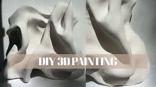DIY 3D PAINTING - joint compound, canvas, wire mesh