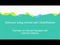 The mean of a normal population with unknown variance | Inferential Statistics | Further Statistics