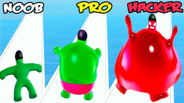 NOOB vs PRO vs HACKER in Wobble-Man Run