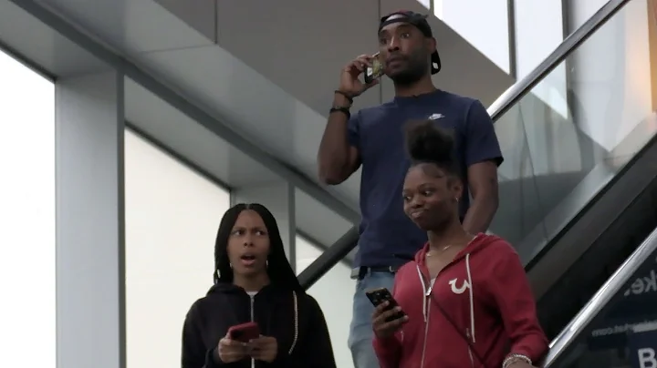 Awkward phone calls on escalator prank